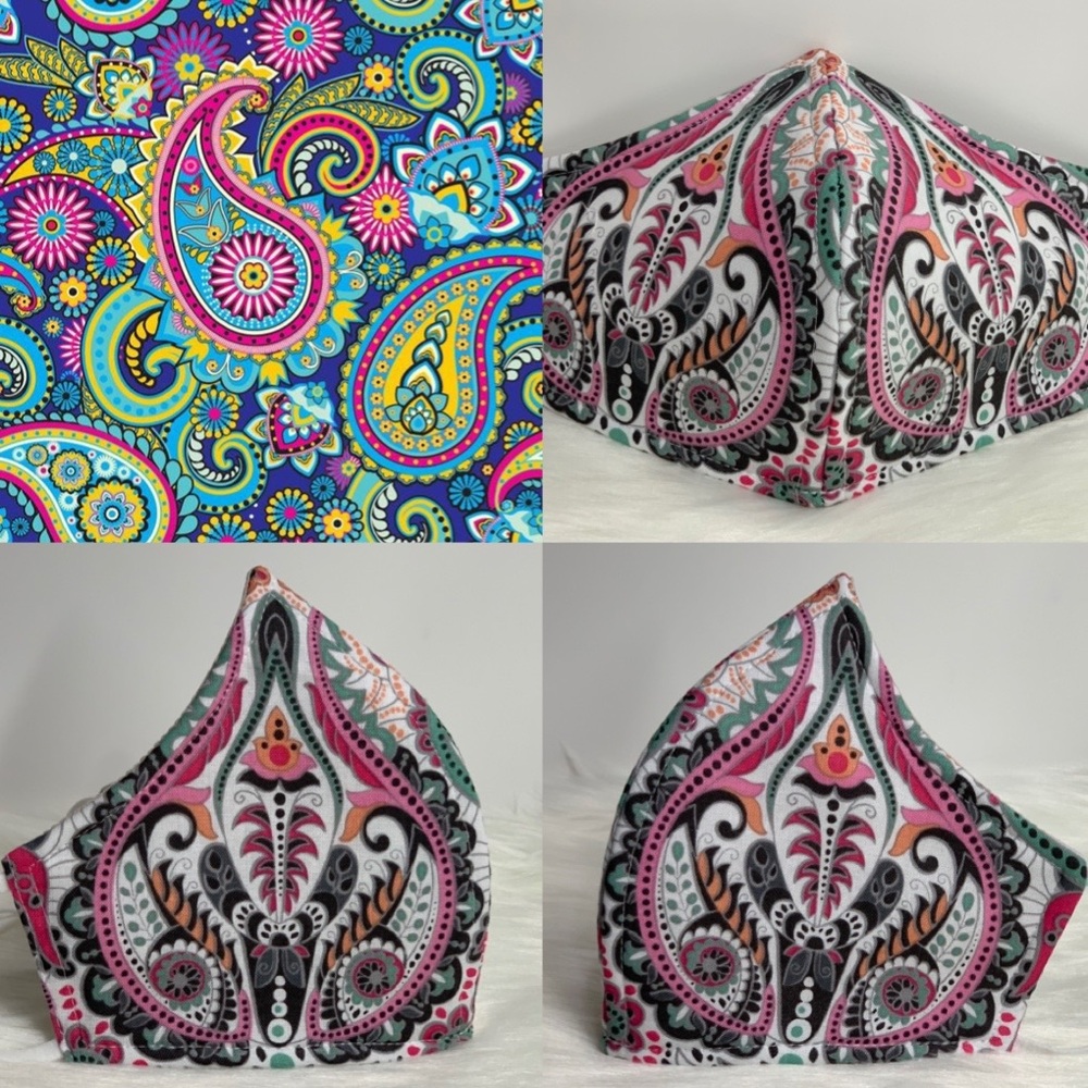 Pink Paisley Designer Adult face mask